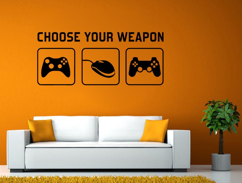 Video Game Controller Joystick Gamer Gaming We Love Gaming Let's Play Tv Wall or Window Sticker Decal Vinyl Fathead Mural Decor L2036
