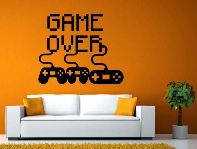 Video Game Controller Joystick Gamer Gaming We Love Gaming Let's Play Tv Wall or Window Sticker Decal Vinyl Fathead Mural Decor L2040