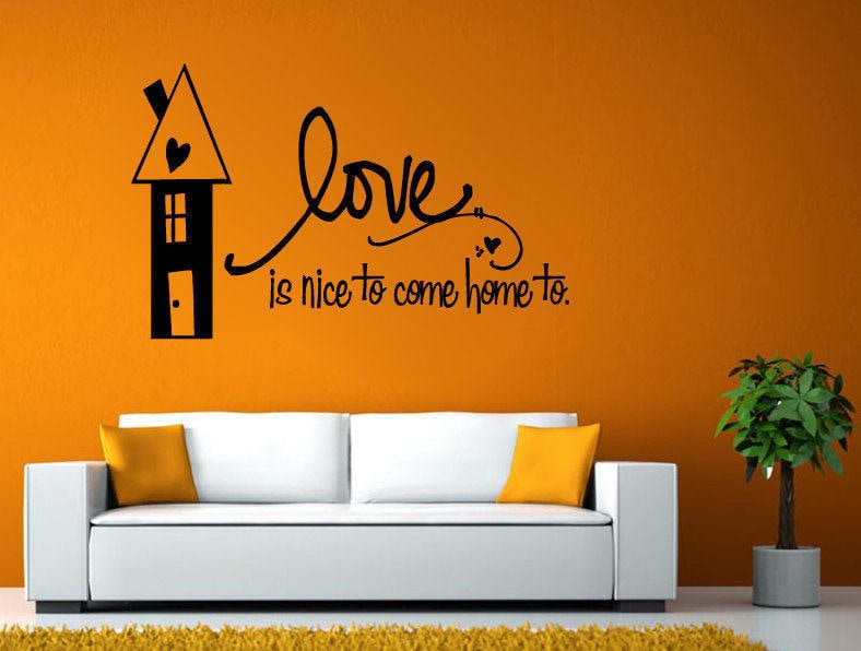 Love Is Nice To Come Home To House Quote Wall Window Vehicle Sticker Decal Vinyl Fathead Mural Decor L2051