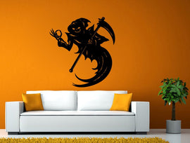 Grim Reaper Death Scythe Weapon Hell Angel Wall or Window Sticker Decal Vinyl Fathead Mural Decor L1943