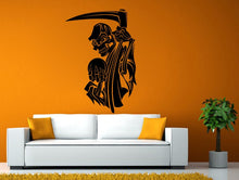Load image into Gallery viewer, Grim Reaper Angel Of Death Scythe Weapon Wall or Window Sticker Decal Vinyl Fathead Mural Decor L1948