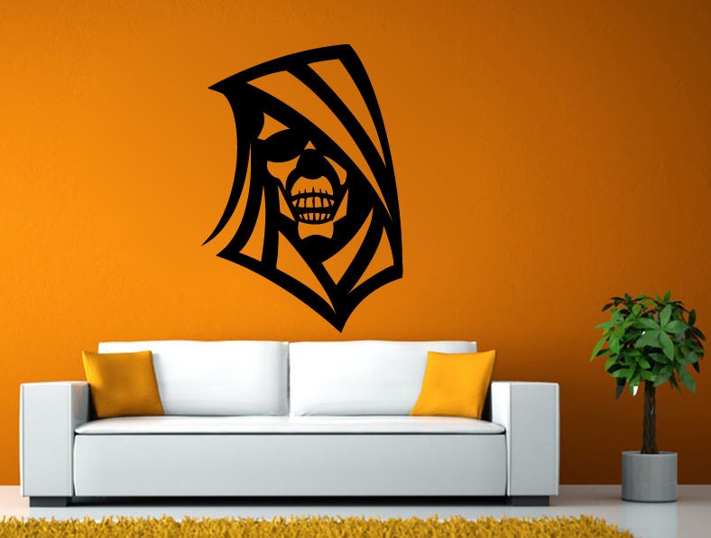 Grim Reaper Angel Of Death Scythe Weapon Wall or Window Sticker Decal Vinyl Fathead Mural Decor L1951