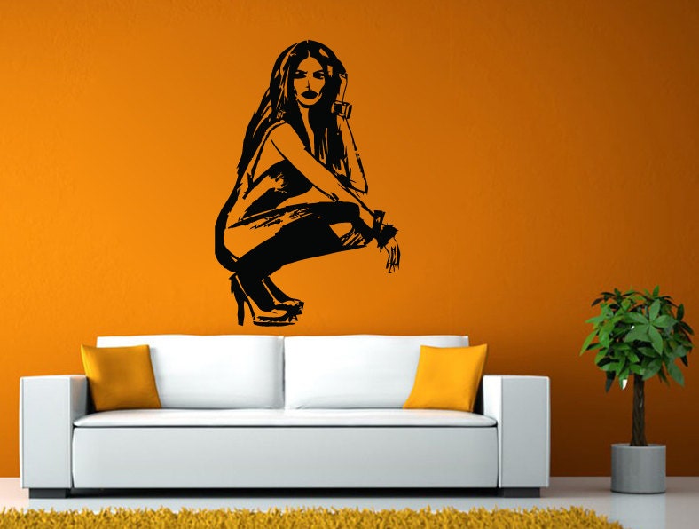 Pinup Girl Model Fashion Wall or Window Sticker Decal Vinyl Fathead Mural Decor L1966