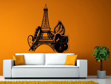 Load image into Gallery viewer, Eiffel Tower Paris Flowers Wall or Window Sticker Decal Vinyl Fathead Mural Decor L1969
