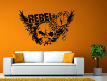 Load image into Gallery viewer, Rebel Skull Head Hand Holding Chain Wall or Window Sticker Decal Vinyl Fathead Mural Decor L1970