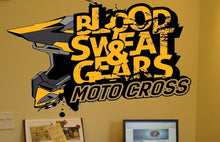 Load image into Gallery viewer, Motocross Full Color Decal, blood sweat and gears Full color sticker, cn 034