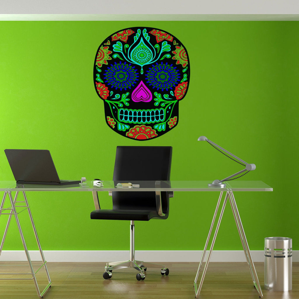Candy Skull Full Color Decal, Skull Full color sticker, wall art, wall cn 041
