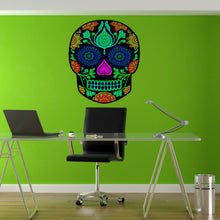 Load image into Gallery viewer, Candy Skull Full Color Decal, Skull Full color sticker, wall art, wall cn 041