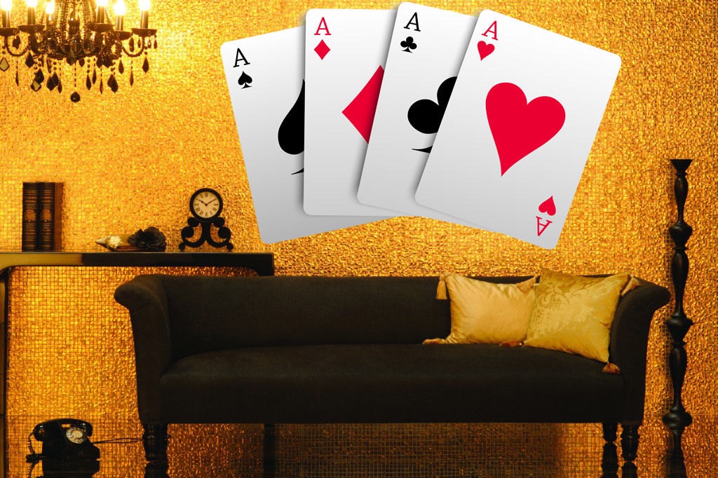 Poker Full Color Decal, Playing Cards Aces Full color sticker, wall art, cn 097