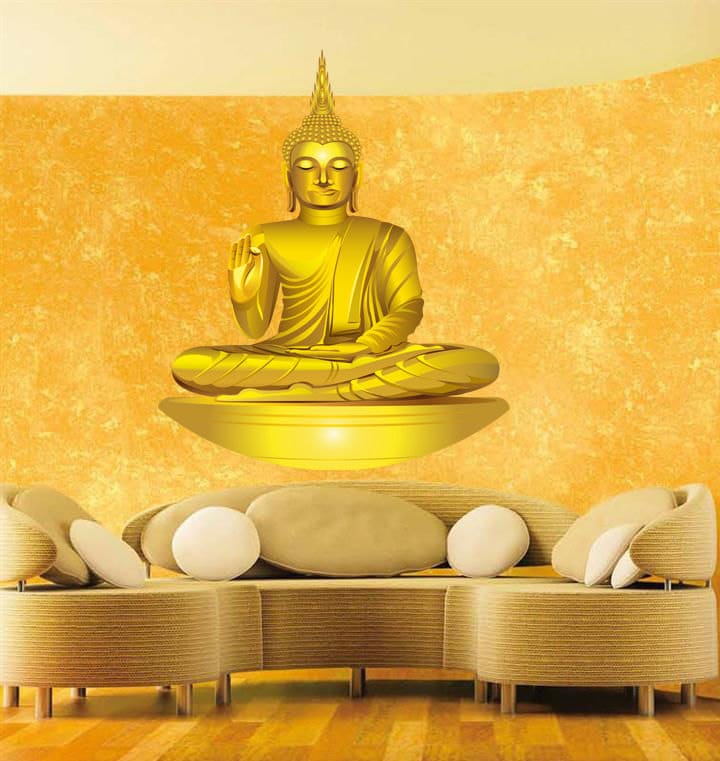 Buddha Full Color Decal, Yoga OM Full color sticker, wall art, cn 093