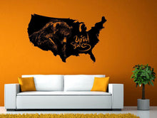 Load image into Gallery viewer, United States Usa Map Outline Grizzly Bear Wall or Window Sticker Decal Vinyl Fathead Mural Decor L2002