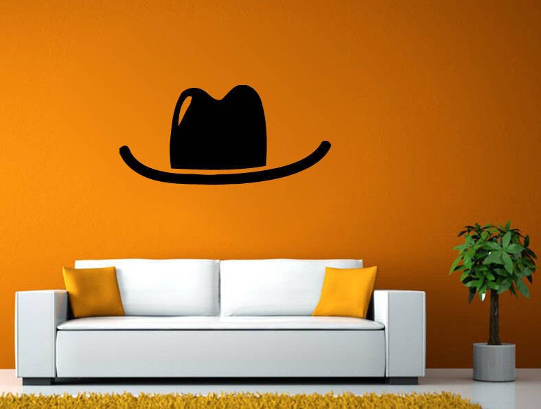 Cowboy Hat Bandanna Wild West Mustage Wall Or Car Vinyl Peal And Stick Removable Sticker Decal L1404