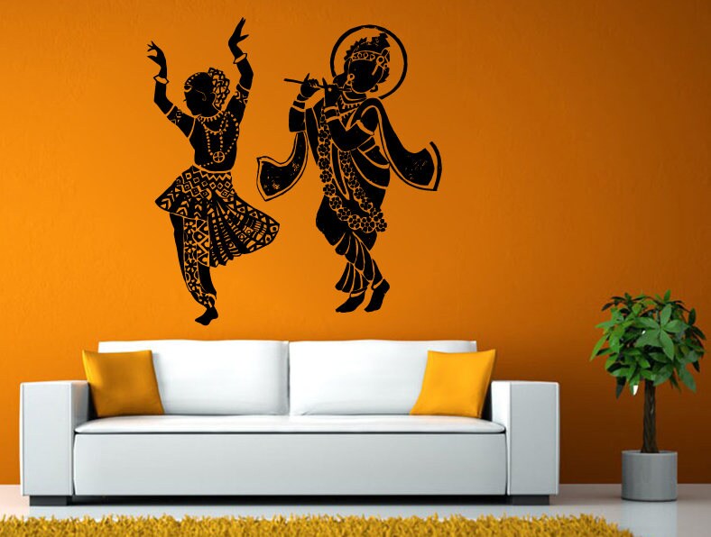 Indian Buddha Dance Hinduism Wall Decal Home Decor Elephant Ganesh Buddhism India Namaste Om Yoga Wall Sticker Decal Vinyl Mural Decor L2088