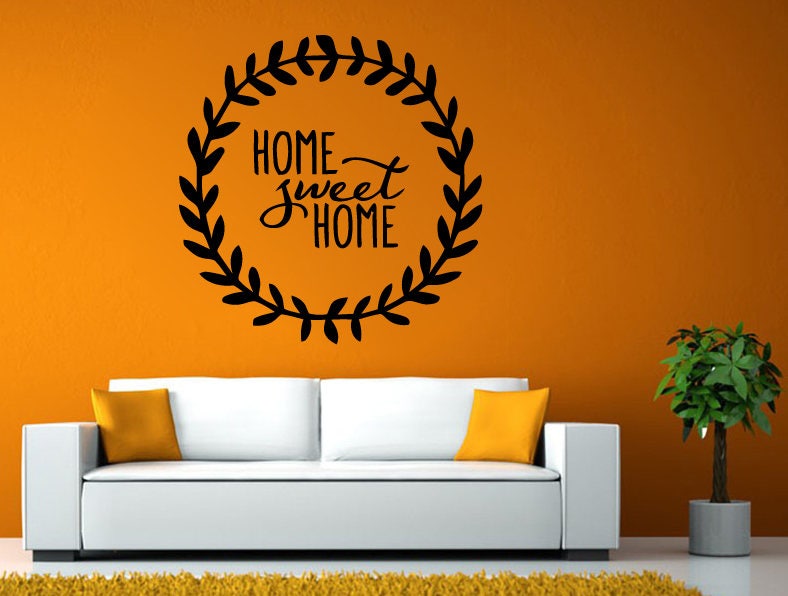 Home Sweet Home Welcome Our Home Ornament Circle Quote Wall Stickers Decals Vinyl Mural Decor Art L2091