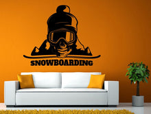 Load image into Gallery viewer, Snowboarding Skull Mountains Skull Ski Mask Hat Snowboard Winter Sports Wall Stickers Decals Vinyl Mural Decor Art L2106