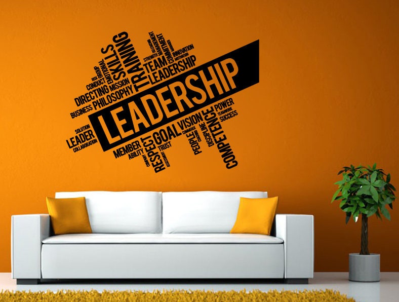 Leadership Skill Training Respect Vision Success Collaboration Solution Words Cloud Wall Stickers Decals Vinyl Mural Decor Art L2108