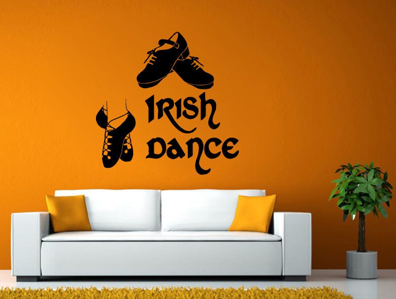 Irish Dance Shoes Celtic Culture History Wall Stickers Decals Vinyl Mural Decor Art L2133