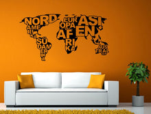 Load image into Gallery viewer, World Map Country Names Continents Wall Window Vehicle Sticker Decal Vinyl Fathead Mural Decor L2054
