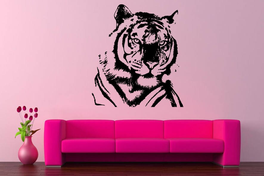 tiger decals, tiger stickers for bedroom, home stickers, animals decor, wall art decals for bedroom decoration