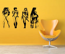 Load image into Gallery viewer, Sexy Anime Stickers ,Anime Girls Four Girl Beautiful Animation Japanese Model Beauty Anime Girl Stickers, Anime decals Mural Decor Art VG020