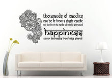 Load image into Gallery viewer, Henna Paisley Happiness Yoga Namaste Mandala Quote Saying DIY Wall Sticker Decal Vinyl Mural Decor Art L2194