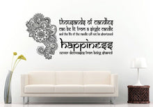 Load image into Gallery viewer, Henna Paisley Happiness Yoga Namaste Mandala Quote Saying DIY Wall Sticker Decal Vinyl Mural Decor Art L2194
