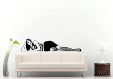 Load image into Gallery viewer, Woman Fashion Girl Stripe Socks Stripe Top Dress Posing Laying Down DIY Wall Sticker Decal Vinyl Mural Decor Art L2197