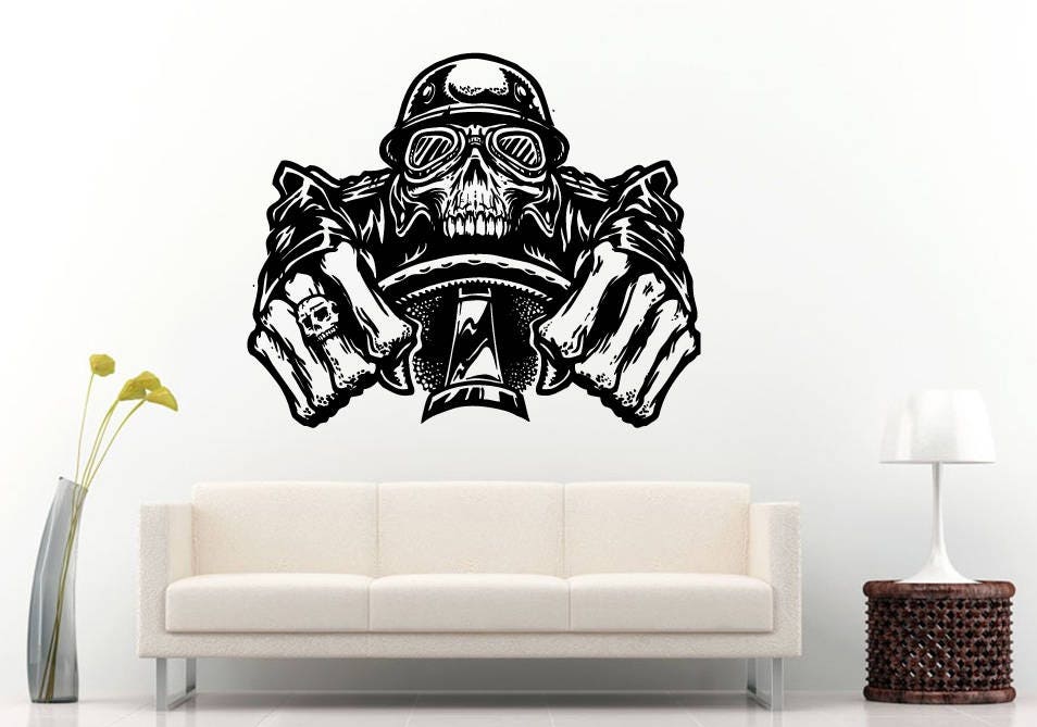 Skull Monster Truck Driver Crazy Racer Zombie DIY Wall Sticker Decal Vinyl Mural Decor Art L2202