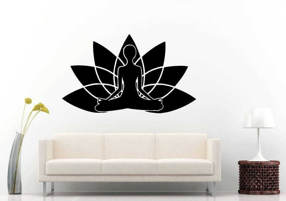 Lotus Meditation Buddha Namaste Yoga Flower Zen Peace DIY Wall Sticker Decal Vinyl Mural Decor Art L2203