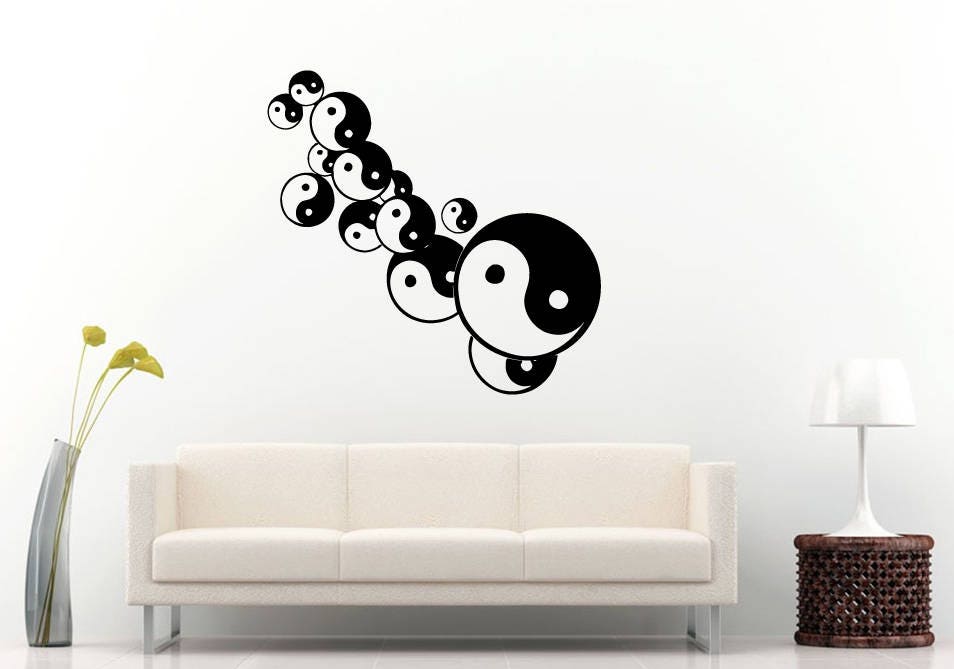 Yin Yang Balance Yoga Studio Mandala Henna Mehndi Namaste Om Meditation Wall Sticker Decal Vinyl Mural Decor Art L2227