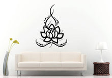 Load image into Gallery viewer, Lotus Flower Floral Design Yoga Studio Mandala Henna Mehndi Namaste Om Meditation Wall Sticker Decal Vinyl Mural Decor Art L2232