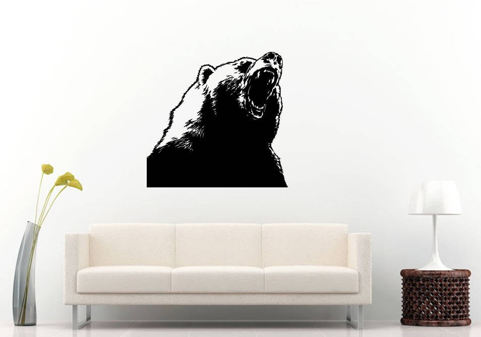 American Black Bear Forest Woods Animal Predator Roaring Wall Sticker Decal Vinyl Mural Decor Art L2244