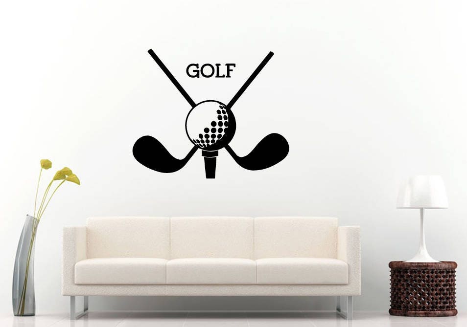 Golf Ball Clubs Outdoor Sport Summer Game Wall Sticker Decal Vinyl Mural Decor Art L2246