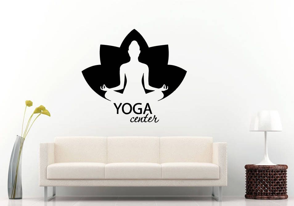 Yoga Meditation Lotus Yoga Flower Zen Center Peace Om Wall Sticker Decal Vinyl Mural Decor Art L2253