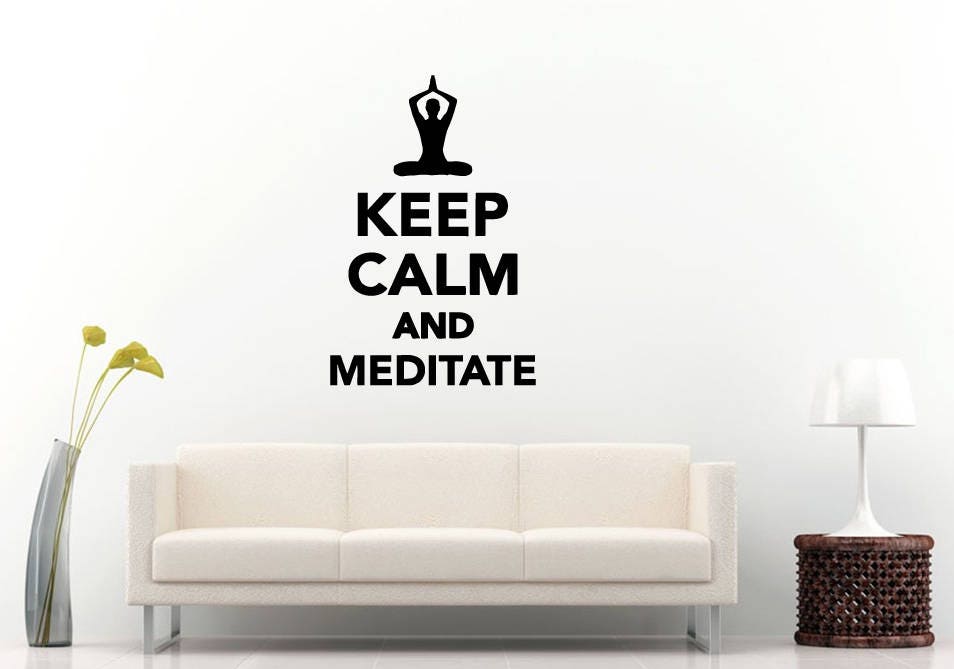 Keep Calm And Meditate Yoga Namaste Zen Om Meditation Peace Wall Sticker Decal Vinyl Mural Decor Art L2256