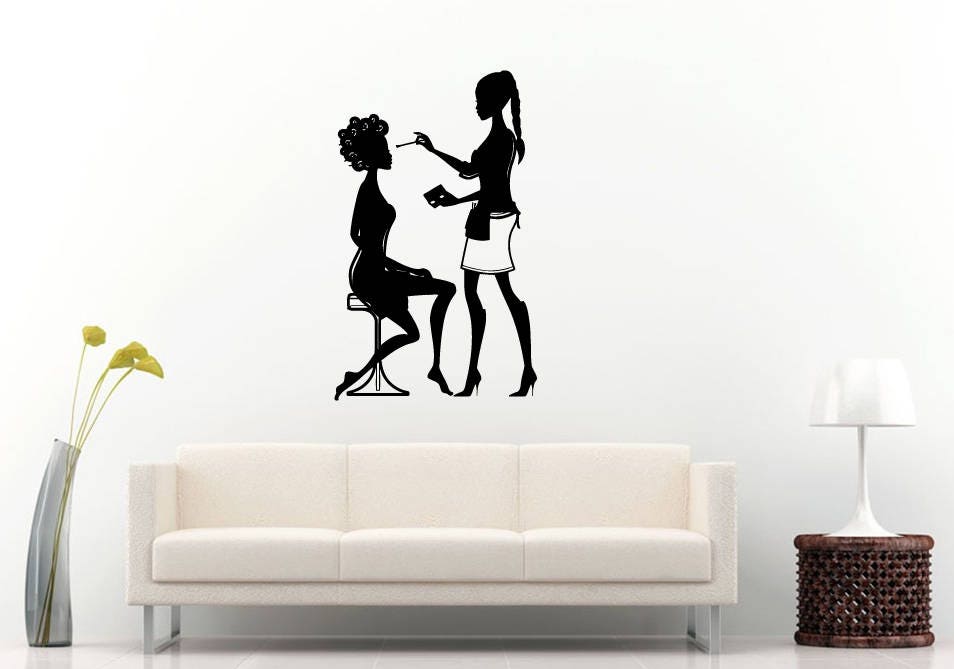 Hair Salon Beauty Shop Spa Fashion Style Women Hair Styling Wall Sticker Decal Vinyl Mural Decor Art L2259