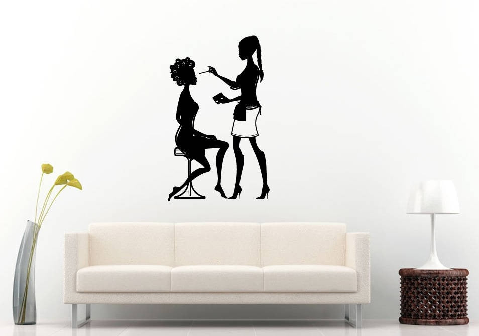 Hair Salon Beauty Shop Spa Fashion Style Women Hair Styling Wall Sticker Decal Vinyl Mural Decor Art L2259