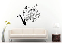 Load image into Gallery viewer, Saxophone Butterfly's Flowers Music Instrument Band Jazz Blues Wall Sticker Decal Vinyl Mural Decor Art L2260