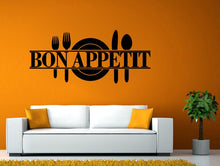 Load image into Gallery viewer, Bon Appetit Plate Spoon Fork Knife Silverware Kitchen Dining Wall Window Vehicle Sticker Decal Vinyl Fathead Mural Decor L2061