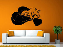 Load image into Gallery viewer, Cute Puppy Pup Dog Love Heart Pillow Cuddle Wall Stickers Decals Vinyl Mural Decor Art L2102