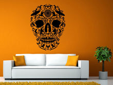 Load image into Gallery viewer, Surfing Sugar Skull Head Wave Beach Water Sport Wall Stickers Decals Vinyl Mural Decor Art L2105