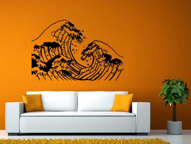 Ocean Sea Wave Marine Surfing Wall Stickers Decals Vinyl Mural Decor Art L2129