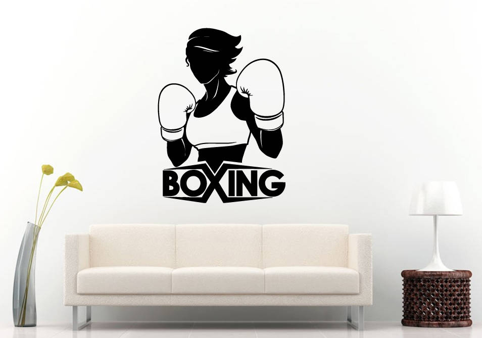 Woman Female Boxing Martial Arts Fighting Sport Wall Sticker Decal Vinyl Mural Decor Art L2303