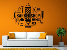 Load image into Gallery viewer, Barbershop Barber Tools Clippers Brush Comb Salon Spa Barbers Poll Hair Cut Style Wall Stickers Decals Vinyl Mural Decor Art L2134