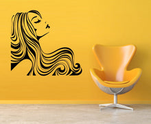 Load image into Gallery viewer, Woman wall art minimalist Beautiful woman wall art Beauty salon wall decor Hair salon wall decal
