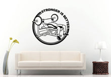 Load image into Gallery viewer, Stronger Better Weight Training Gym Workout Lifting Weights Wall Sticker Decal Vinyl Mural Decor Art L2307