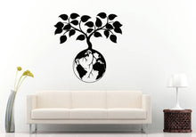 Load image into Gallery viewer, Earth Planet Tree Nature Leaves Wall Sticker Decal Vinyl Mural Decor Art L2308