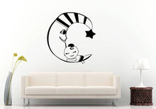 Load image into Gallery viewer, Baby Moon Kids Sleeping Snoozing Bedroom Children Room Wall Sticker Decal Vinyl Mural Decor Art L2311