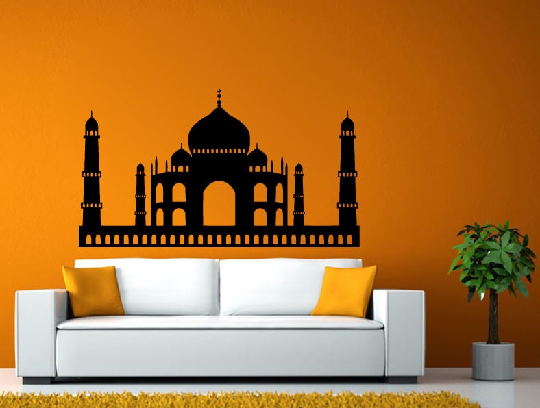 Taj Mahal India Architecture Building History DIY Wall Stickers Decals Vinyl Mural Decor Art L2154