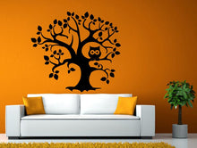 Load image into Gallery viewer, Owl Tree Night Baby Bird Leaves Leaf Nature Kids Children Room DIY Wall Stickers Decals Vinyl Mural Decor Art L2157